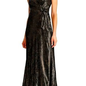Lauren Ralph Lauren Sequined Faux-wrap Gown